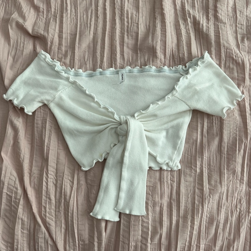white crop top